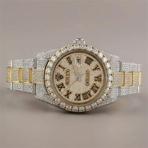 fake white gold diamond watch|moissanite diamond watch hip hop.